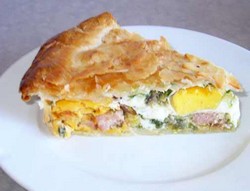 Ham and egg pie.